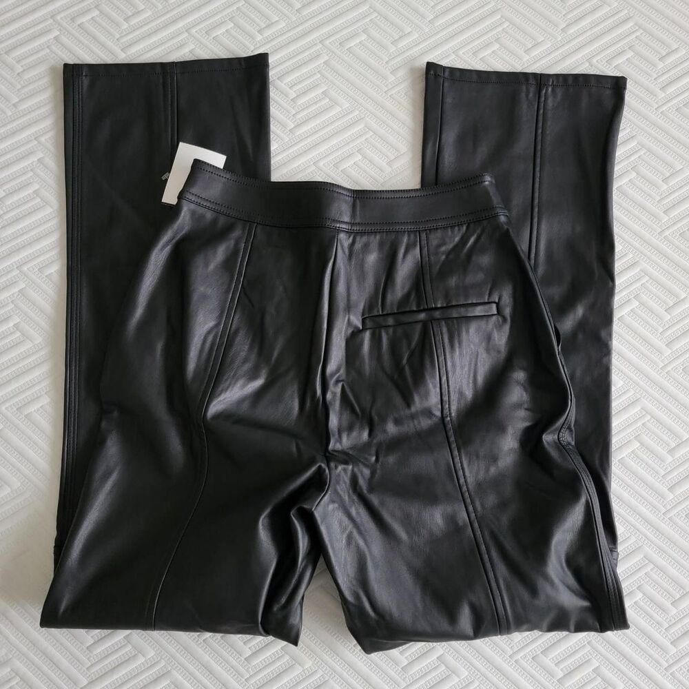 NWT ASOS DESIGN black straight leg faux leather pants. - Picture 2 of 5